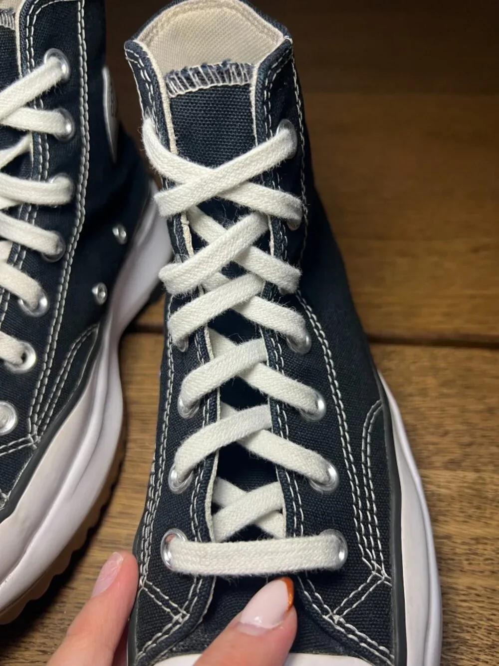 Converse Run Star Hike Platform Black White Canvas Sneakers Womens 6.5/Mens 5 - Picture 6 of 11